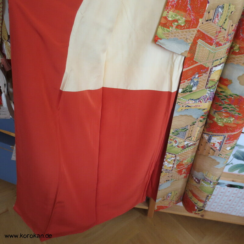 japanische Heian Häuser Szenen Komon Kimono Seidendamast