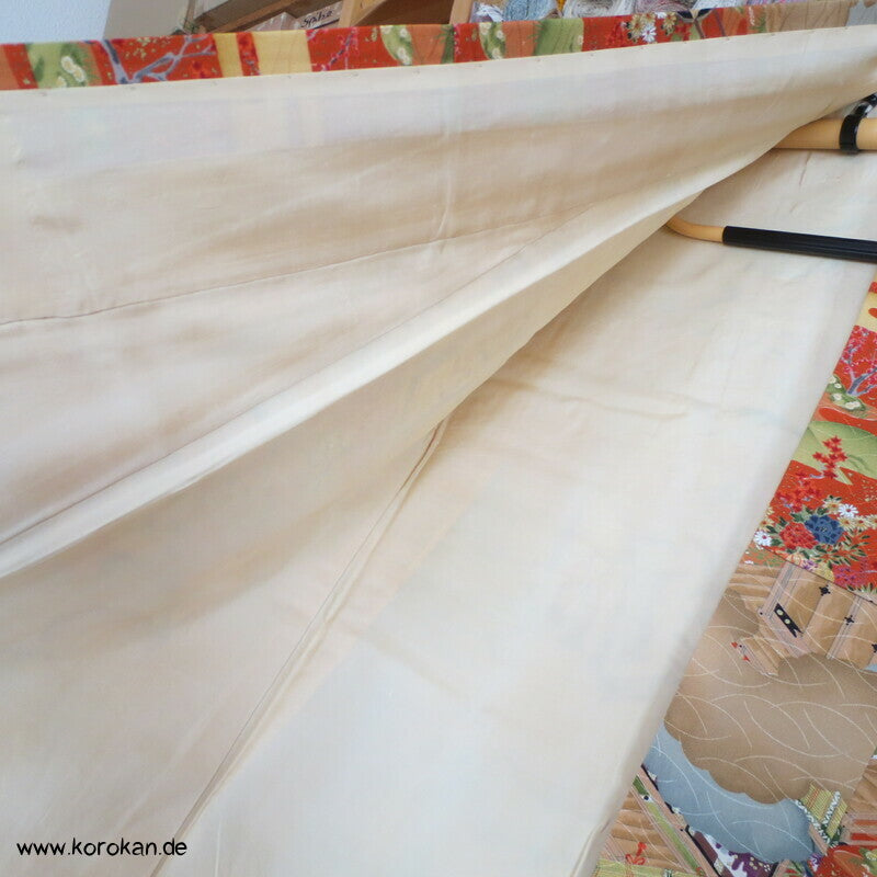 japanische Heian Häuser Szenen Komon Kimono Seidendamast