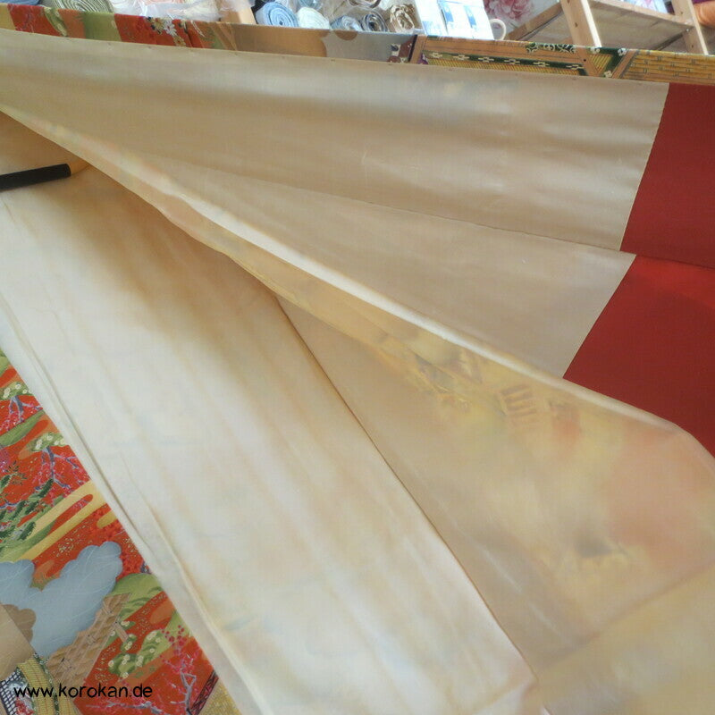 japanische Heian Häuser Szenen Komon Kimono Seidendamast