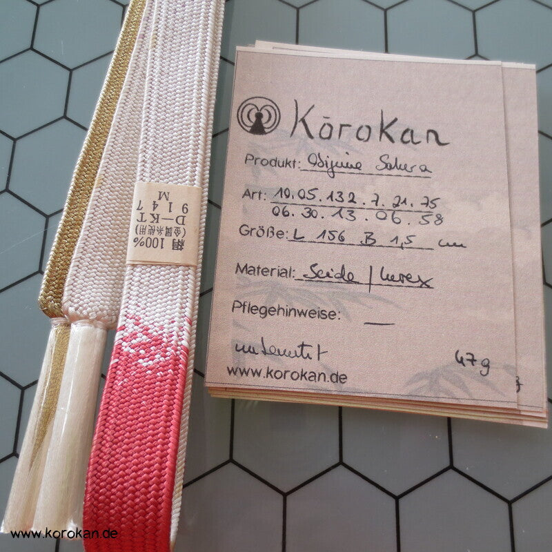 Verlauf Obijime, geflochten, Sakura mehrfarbig gold