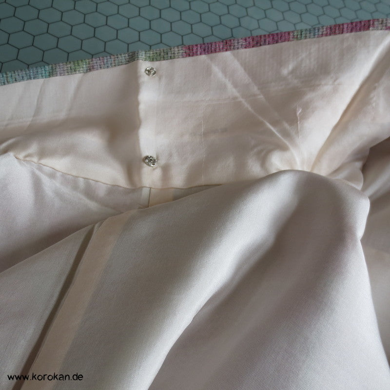 Kasuri Blüten Tsumugi Seiden Kimono