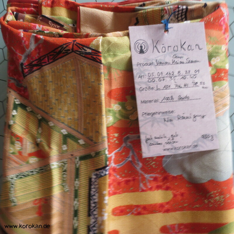 japanische Heian Häuser Szenen Komon Kimono Seidendamast