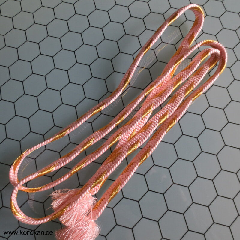 sakura Gold - diagonal Vintage Obijime, Seide / Lurex