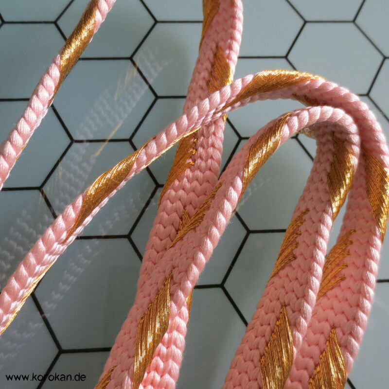 sakura Gold - diagonal Vintage Obijime, Seide / Lurex