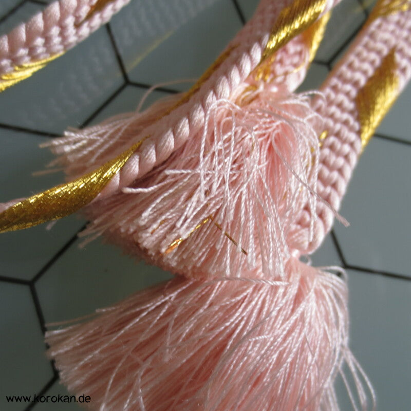 sakura Gold - diagonal Vintage Obijime, Seide / Lurex