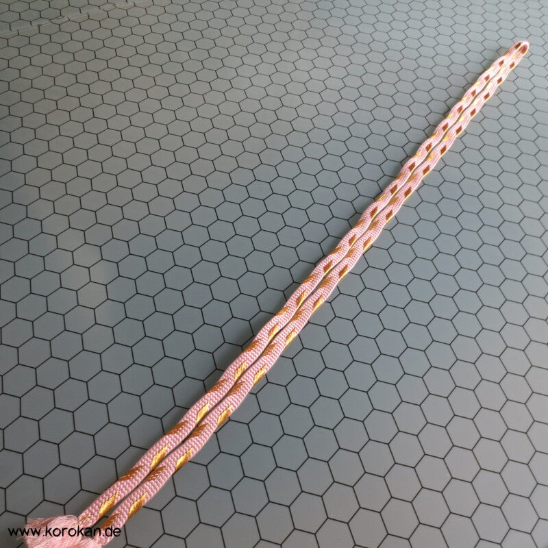 sakura Gold - diagonal Vintage Obijime, Seide / Lurex
