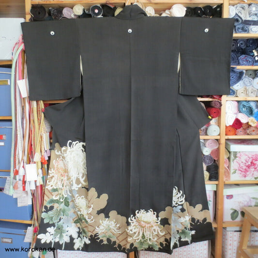 Crazy Chrysanthemen antiker Tomesode Kimono