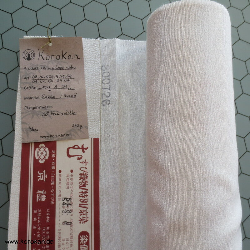 Stoffballen japanische natur Tsumugi Crepe Seide