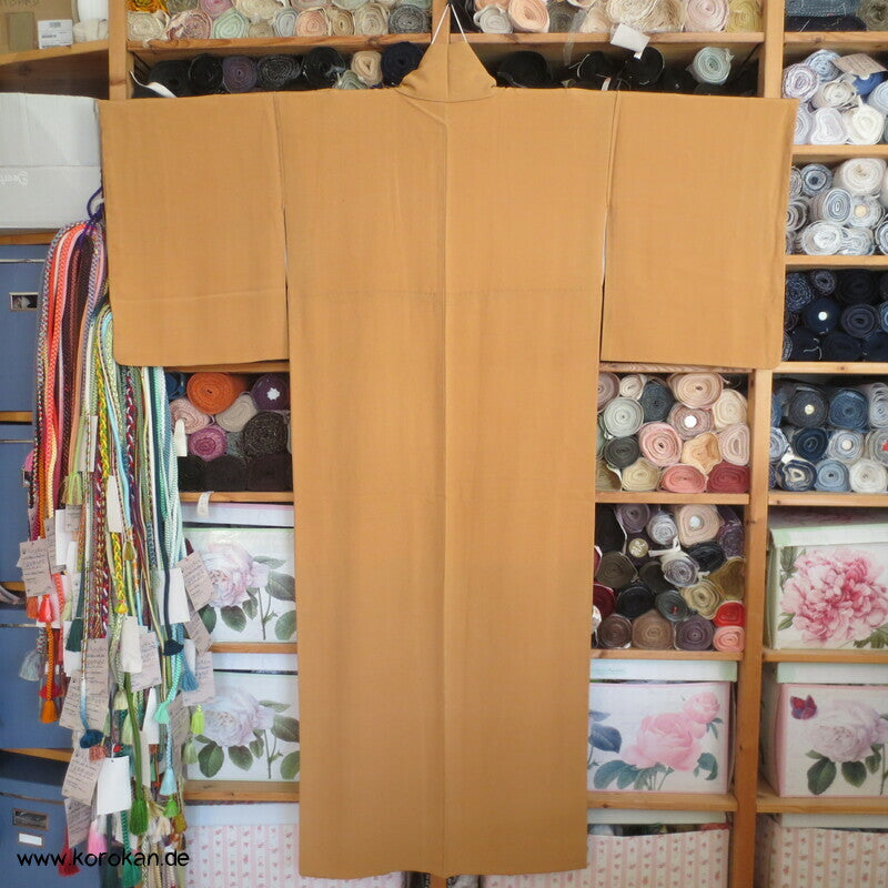 blass senf Chirimen Crepe Seiden Iromuji