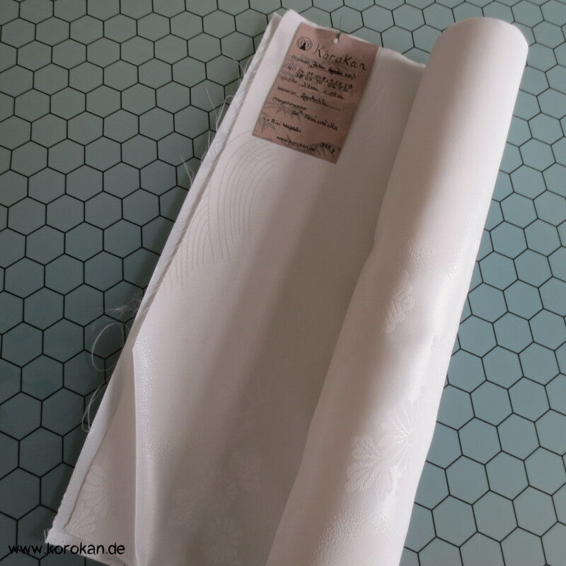 Wellen, Bambus, Ahorn weißer Juban / Futter Polyester Damast
