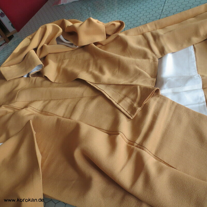 blass senf Chirimen Crepe Seiden Iromuji