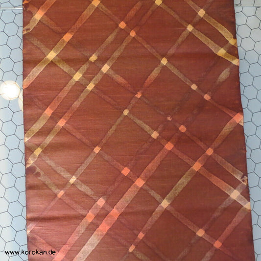gemaltes diagonal Karo Tsumugi Kimono Seide