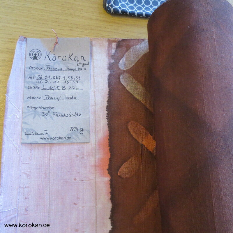 gemaltes diagonal Karo Tsumugi Kimono Seide