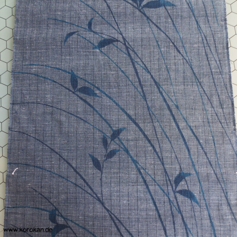 jeansblaue Zweige - leicht transparent, Kimono Tanmono