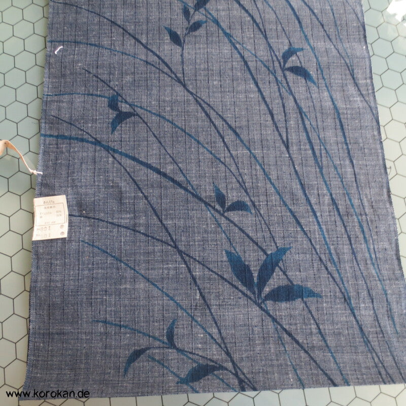 jeansblaue Zweige - leicht transparent, Kimono Tanmono