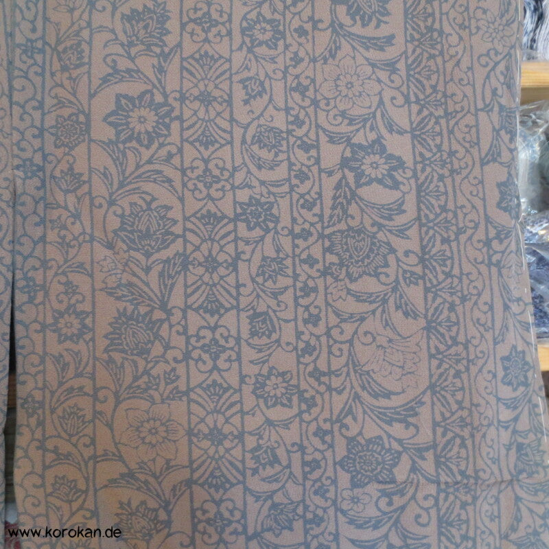 Arabesken Streifen, taupe - blaugrau Komon Kimono