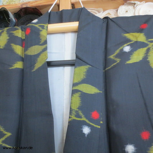 Japan Art Deco Zweige Meisen Seiden Kimono