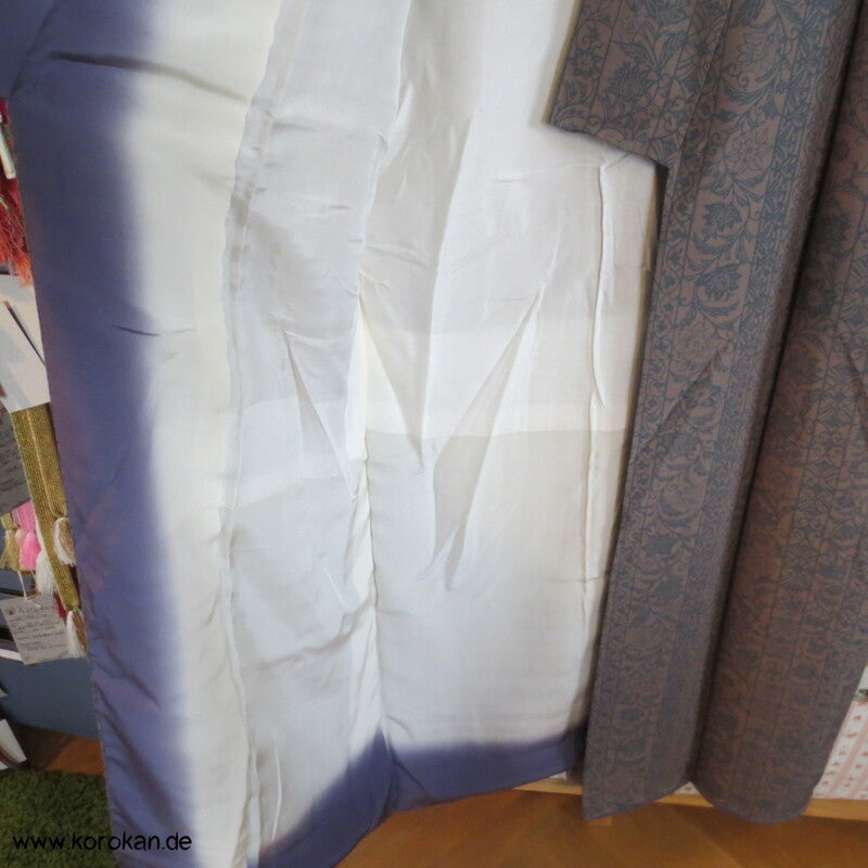 Arabesken Streifen, taupe - blaugrau Komon Kimono