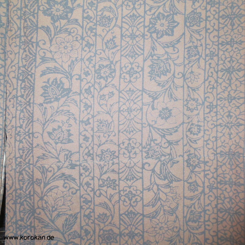 Arabesken Streifen, taupe - blaugrau Komon Kimono