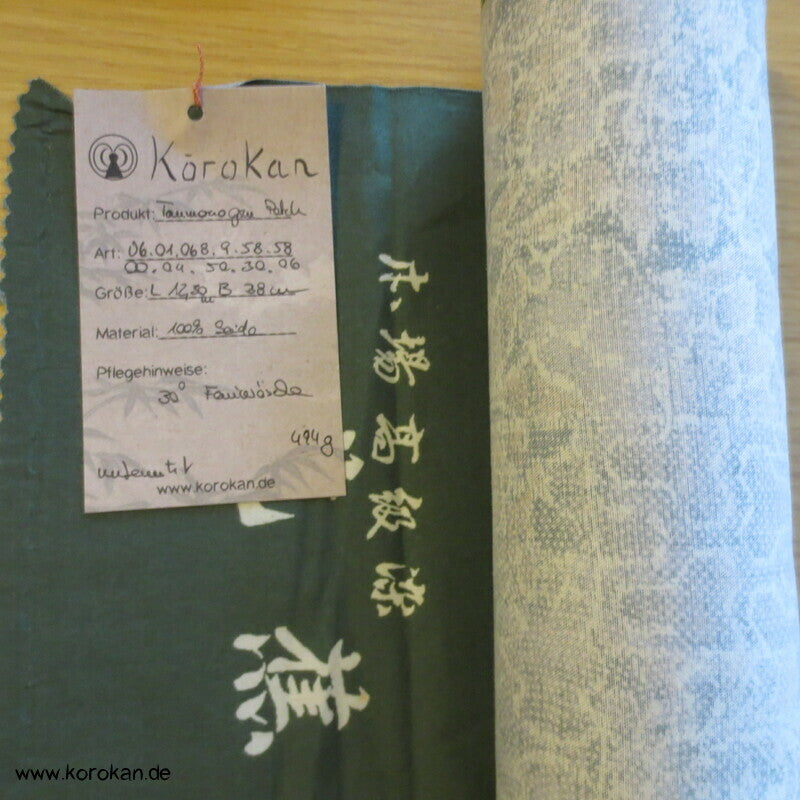 grünliches Patchwork Edo Komon Kimono Seide