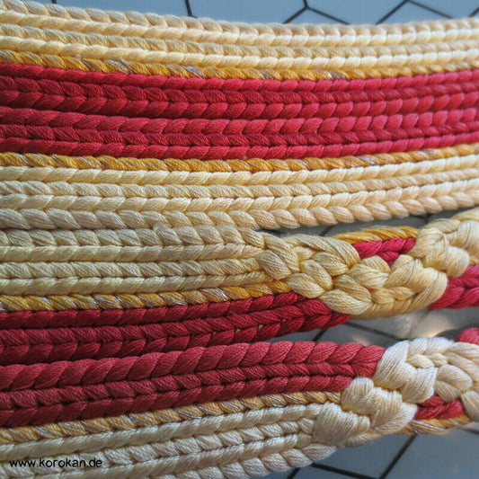 hellgelb persimmon Vintage, eher antiker Obijime, Seide, Zopf