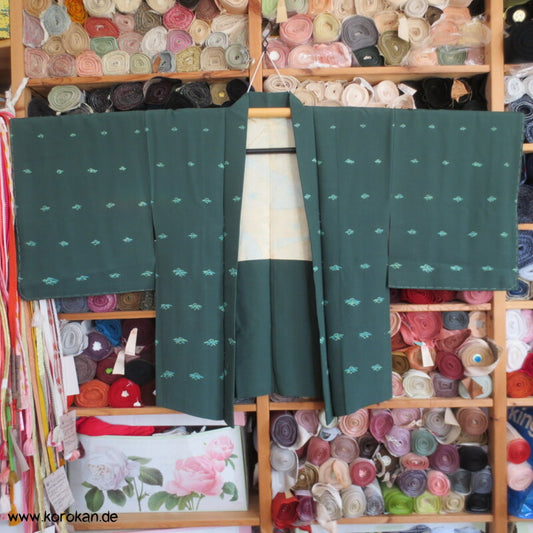 japanische Bambus auf Seidencrepe Haori Kimono Jacke