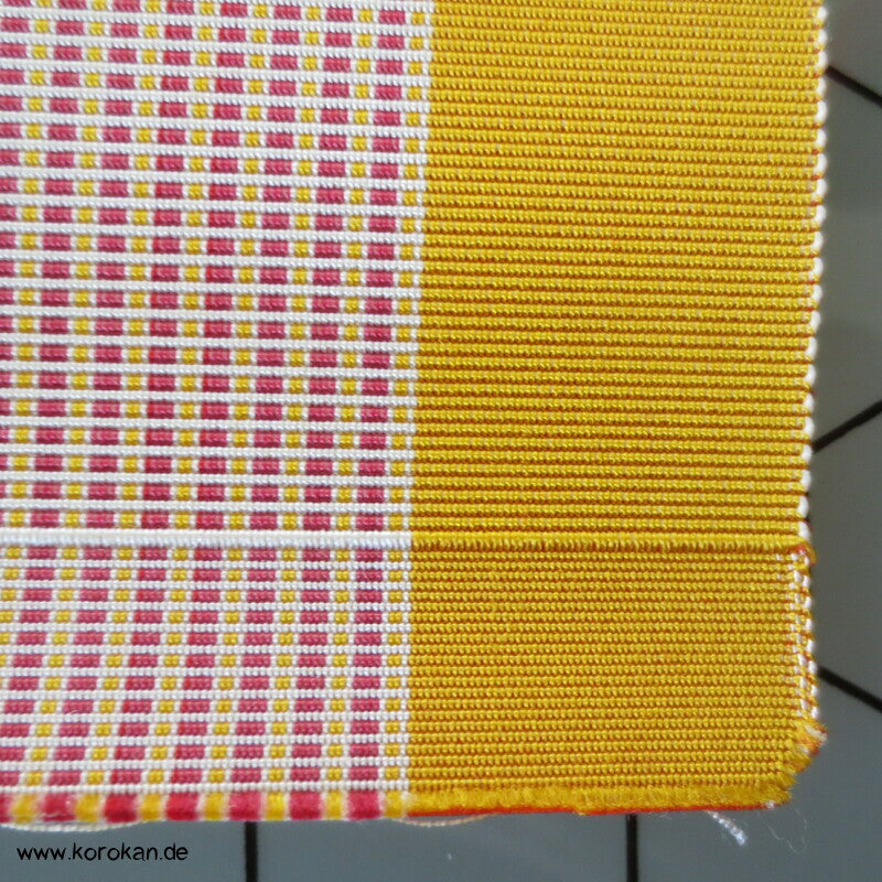 beige, gelb, rot doppelseitiger Obi Rips