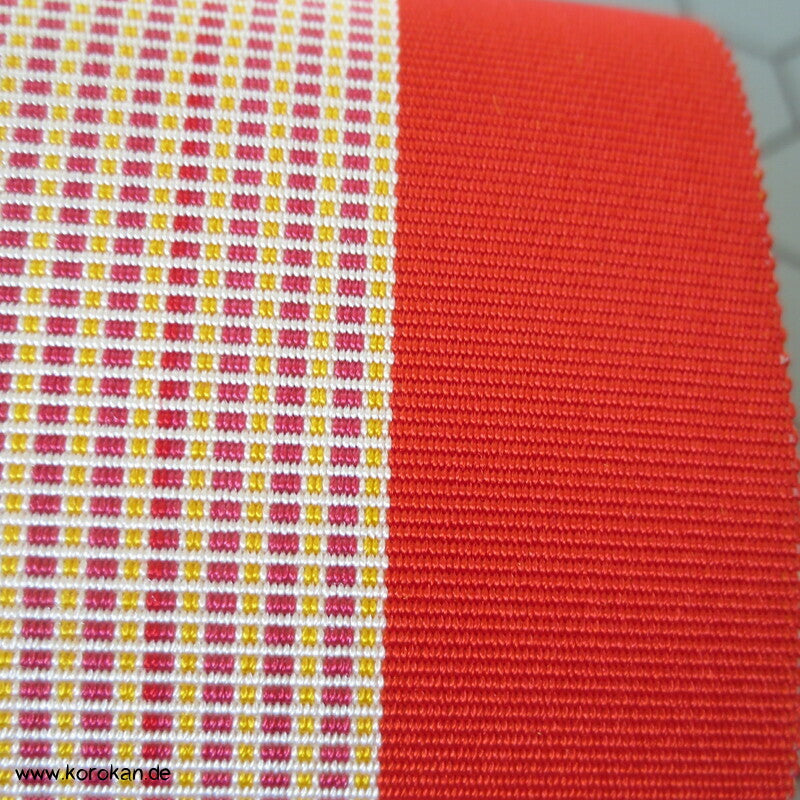 beige, gelb, rot doppelseitiger Obi Rips
