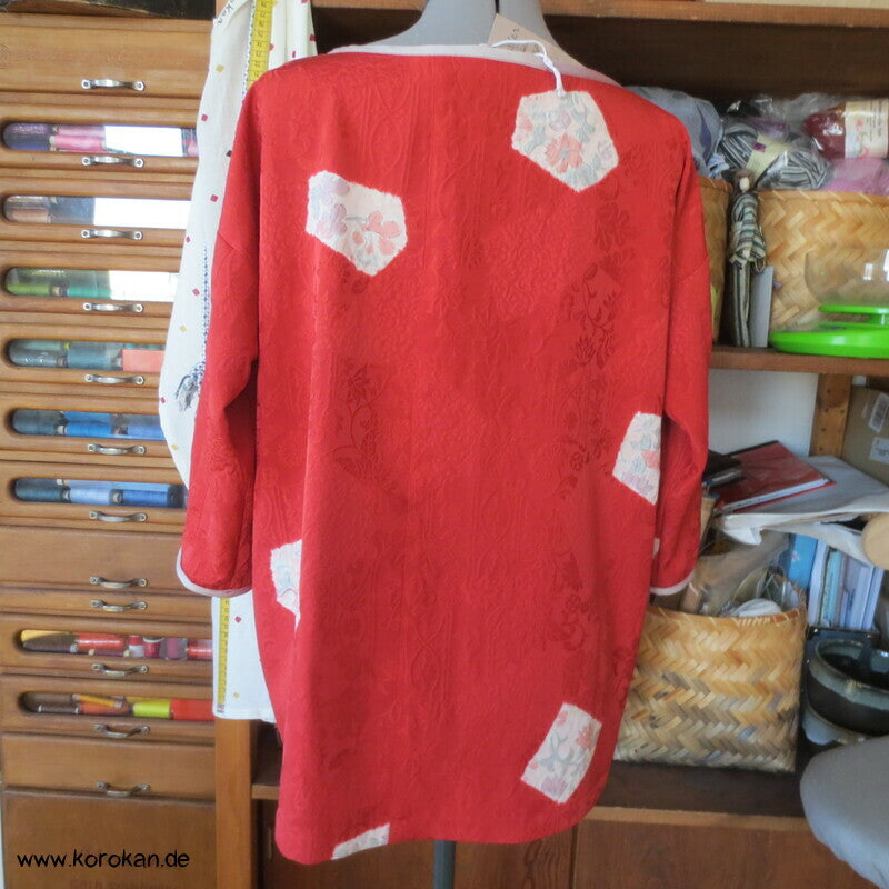 loses Blusen Shirt aus Seiden Jacquard mit Shibori Kiribame Mustern