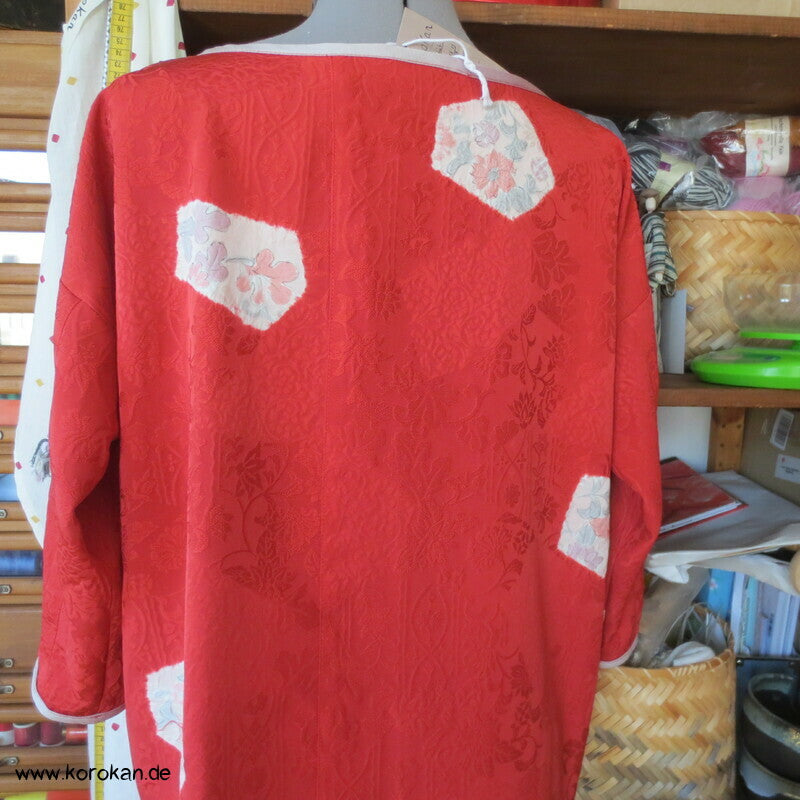 loses Blusen Shirt aus Seiden Jacquard mit Shibori Kiribame Mustern