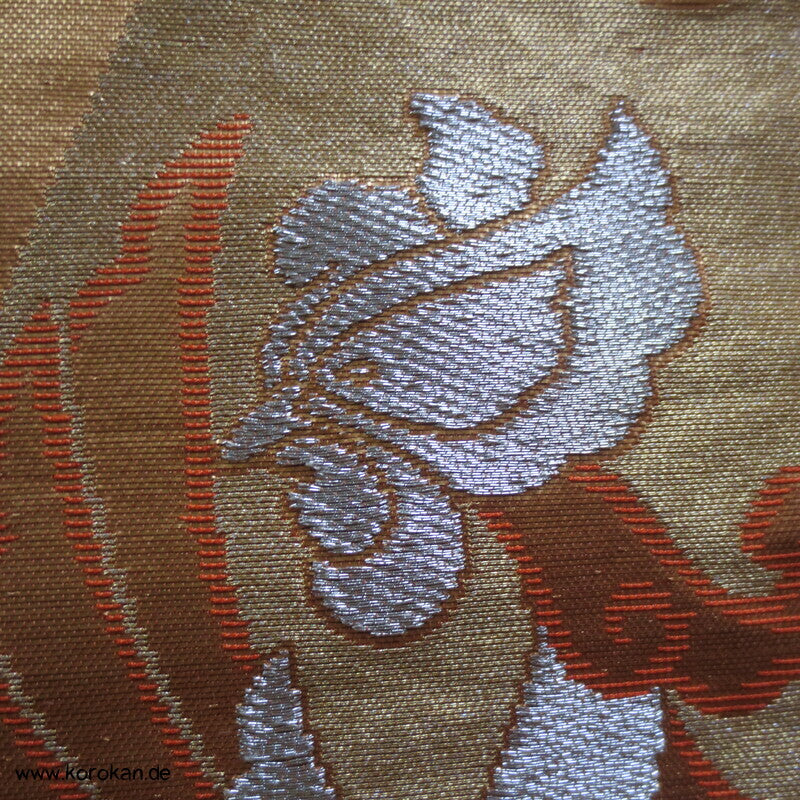 Phönixe in Tatewaku Seidenbrokat Fukuro Obi, rotgolden