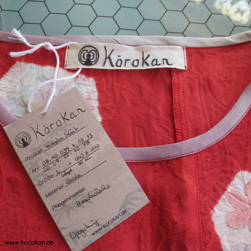loses Blusen Shirt aus Seiden Jacquard mit Shibori Kiribame Mustern