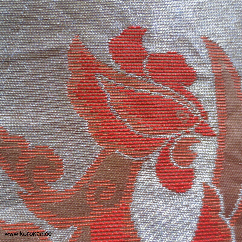 Phönixe in Tatewaku Seidenbrokat Fukuro Obi, rotgolden