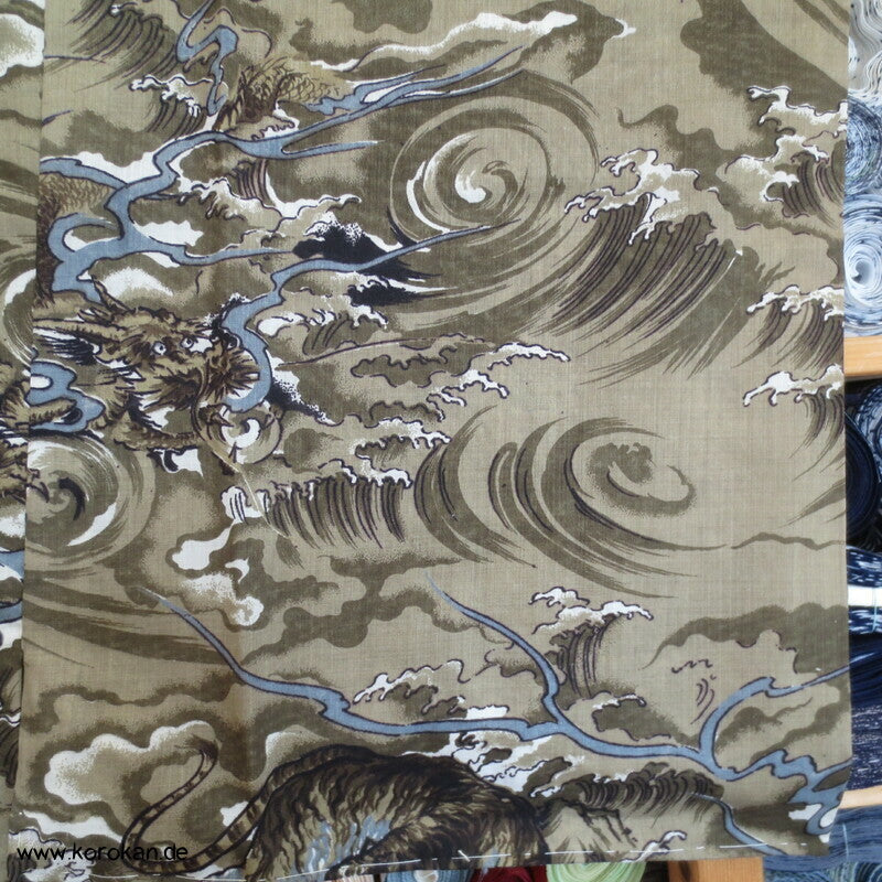 Tiger und Drache Juban Unterkimono, Wollmuslin