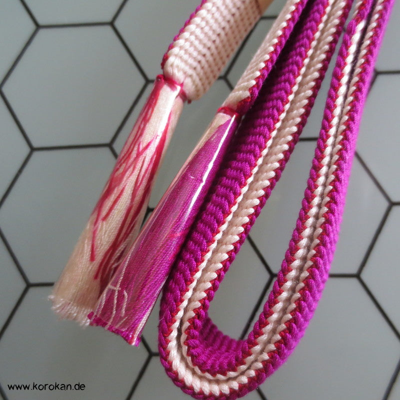 pink mit weißem Abschnitten Obijime, neu