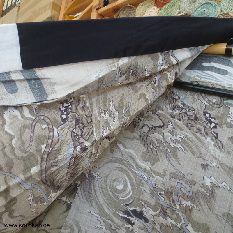 Tiger und Drache Juban Unterkimono, Wollmuslin