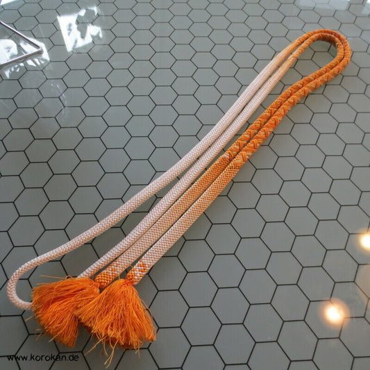 marigold weiß Verlauf Obijime, Seide, mit rundem Abschnitt