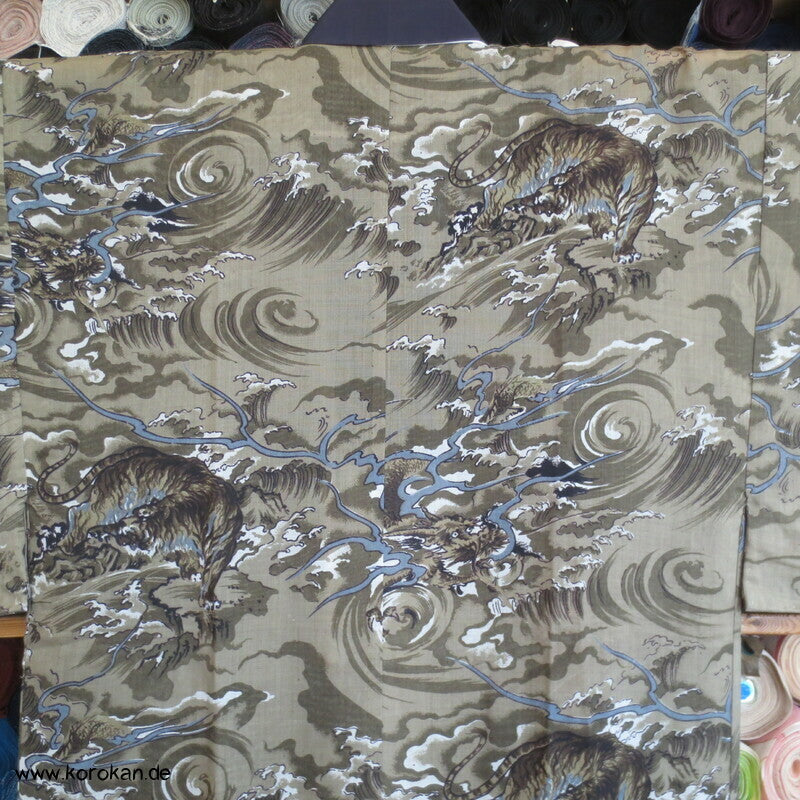 Tiger und Drache Juban Unterkimono, Wollmuslin