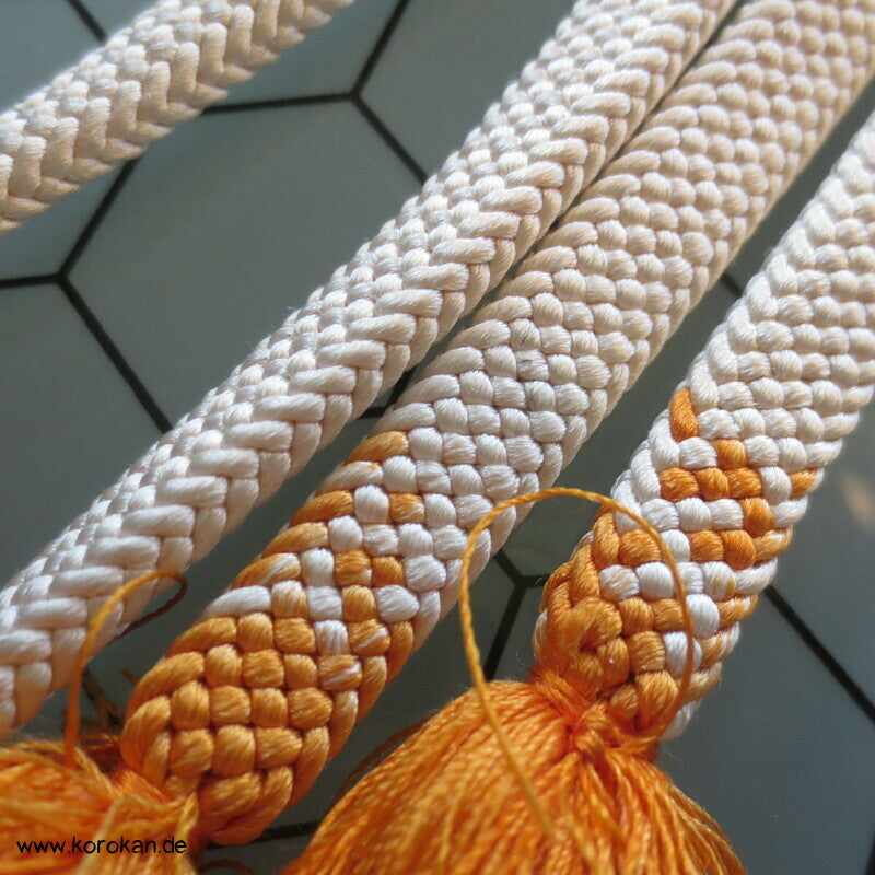 marigold weiß Verlauf Obijime, Seide, mit rundem Abschnitt
