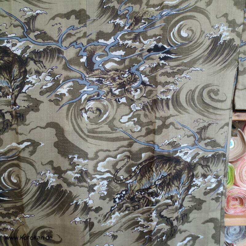 Tiger und Drache Juban Unterkimono, Wollmuslin