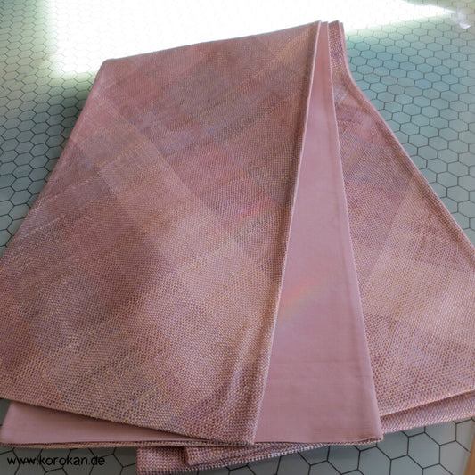 diagonale Verknüpfung Fukuro Obi - rosa - gold
