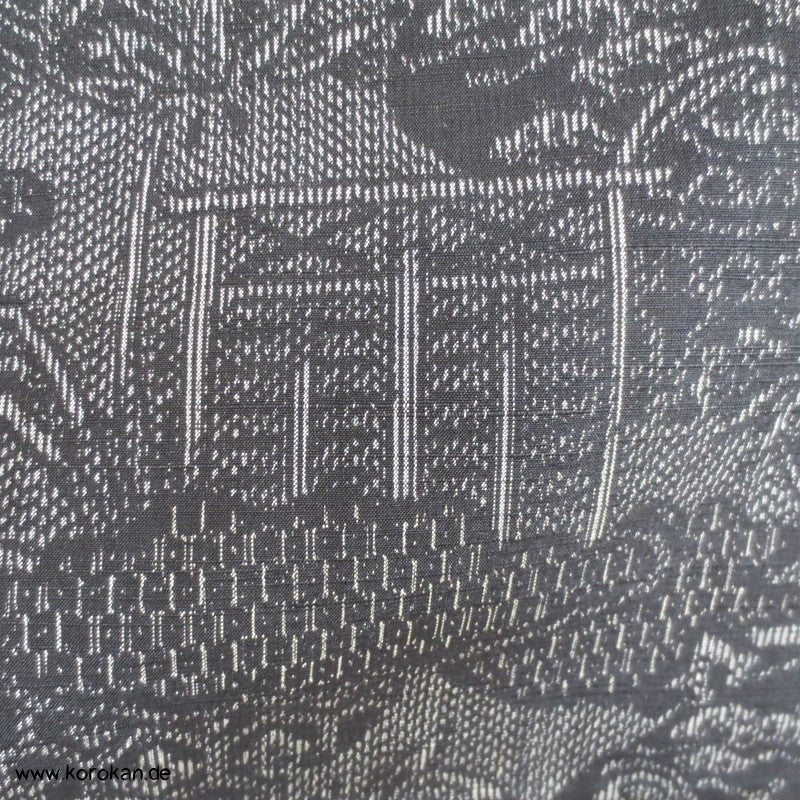 Kasuri Tsumugi Gartenmotive Hitoe - ungefütterter - Kimono