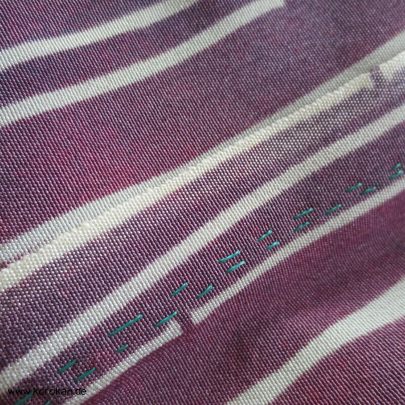 Koi zwischen Bambus auf Bokashi Hitoe Kimono
