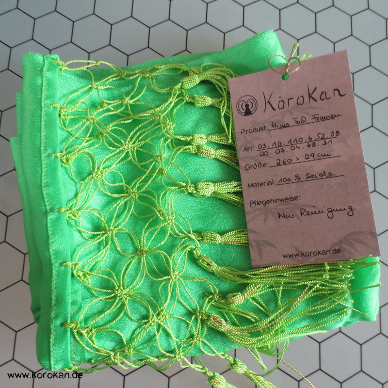 japanisches Shigoki - Kimono Bindeband - Seidentuch mit Fransen, eingewebtes Muster