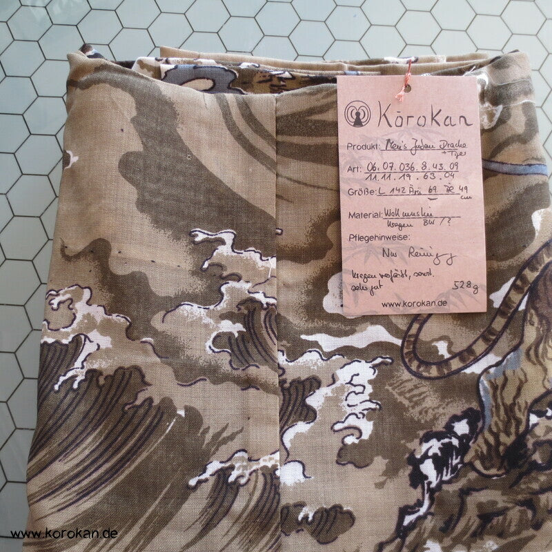 Tiger und Drache Juban Unterkimono, Wollmuslin