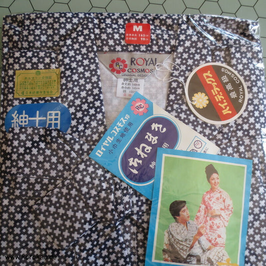 kleine Kreuze japanischer Nemaki - Schlafkimono, Baumwolle