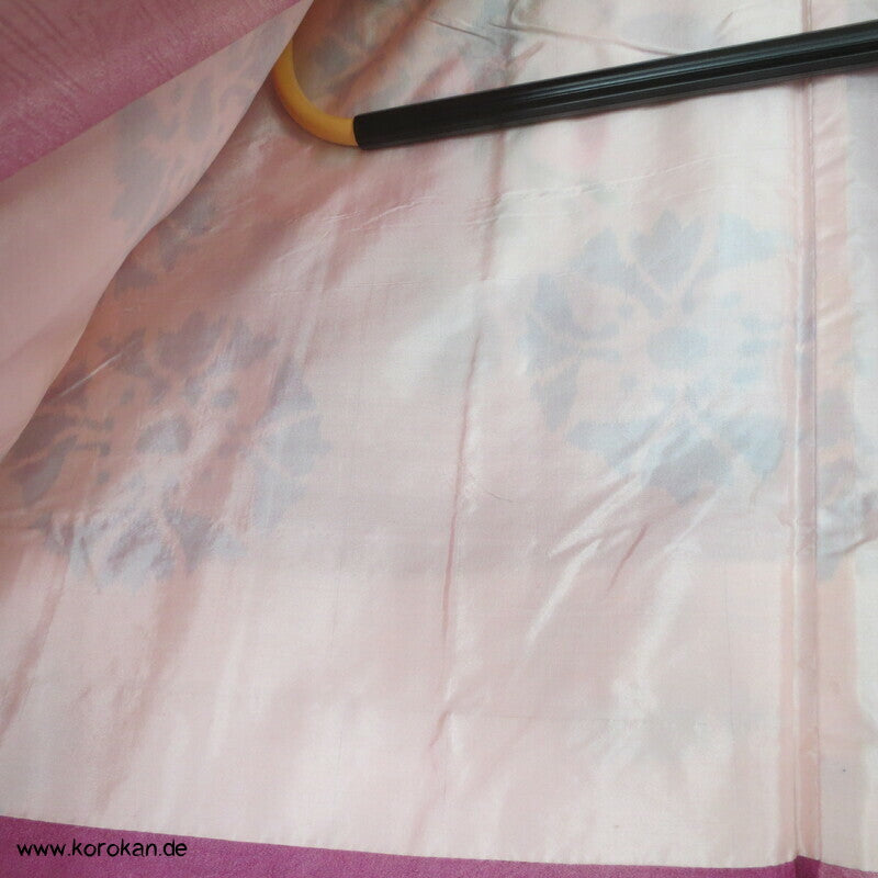 Haori Kimono Jacke Seidendamast rosa Wolken, antik