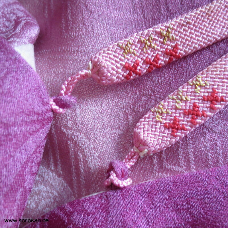 Haori Kimono Jacke Seidendamast rosa Wolken, antik