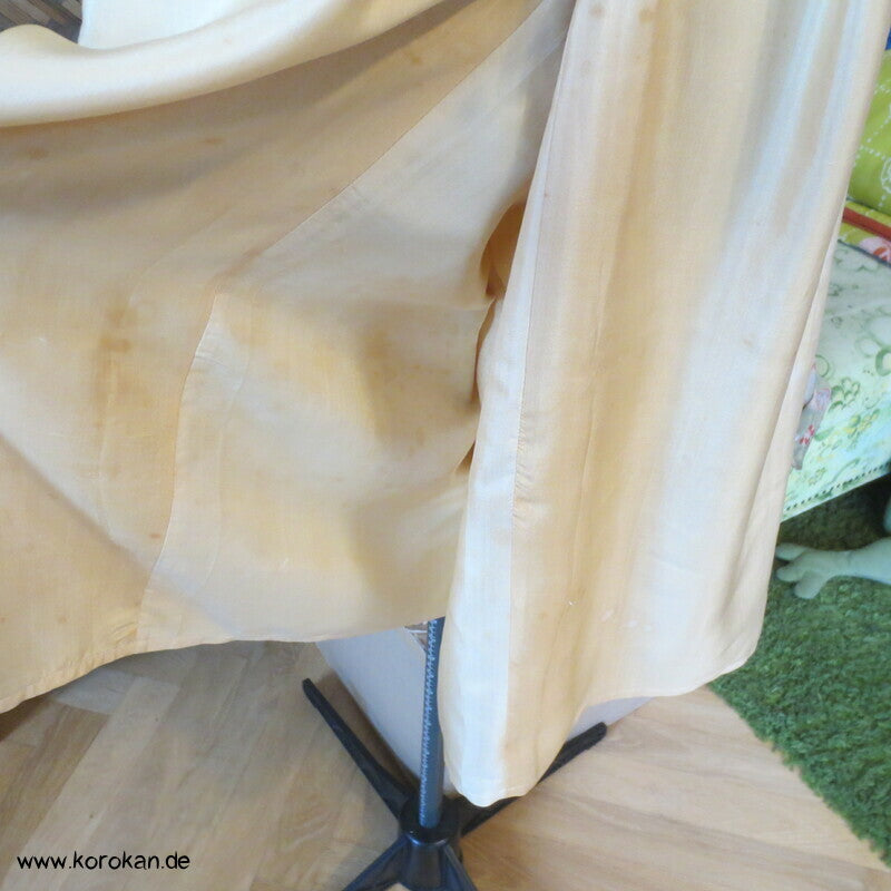 Upcycling Hemdhose aus Kimono Futterseide, natur, Gr. XL, Unikat