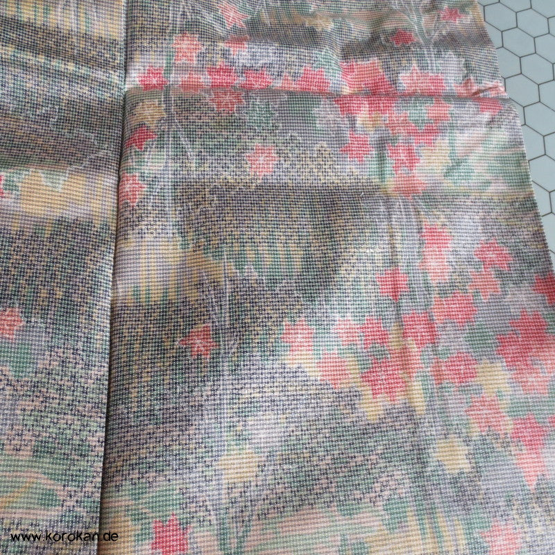 Bäume Kasuri Tsumugi Seiden Kimono